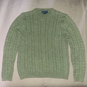 Vintage Karen Scott Green Cable Knit Crewneck Sweater Medium